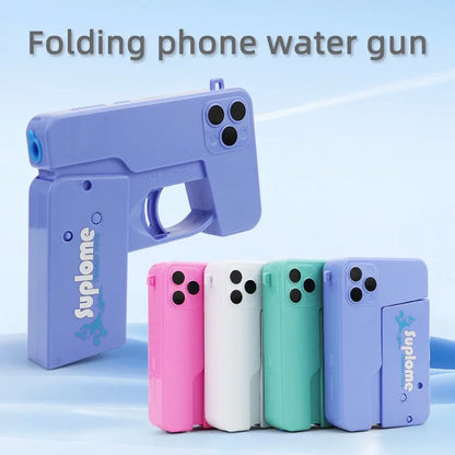 Mini folding mobile water gun portable hidden design summer water combat toy colorful plastic water gun outdoor beach pool party