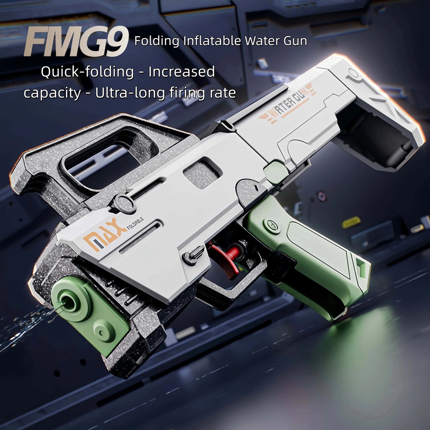 2026 New Gun Folding Mobile Manual Submachine Gun,Spoof Toys Folding Water Gun Pool Summer Outdoor Play–Perfect for Adults