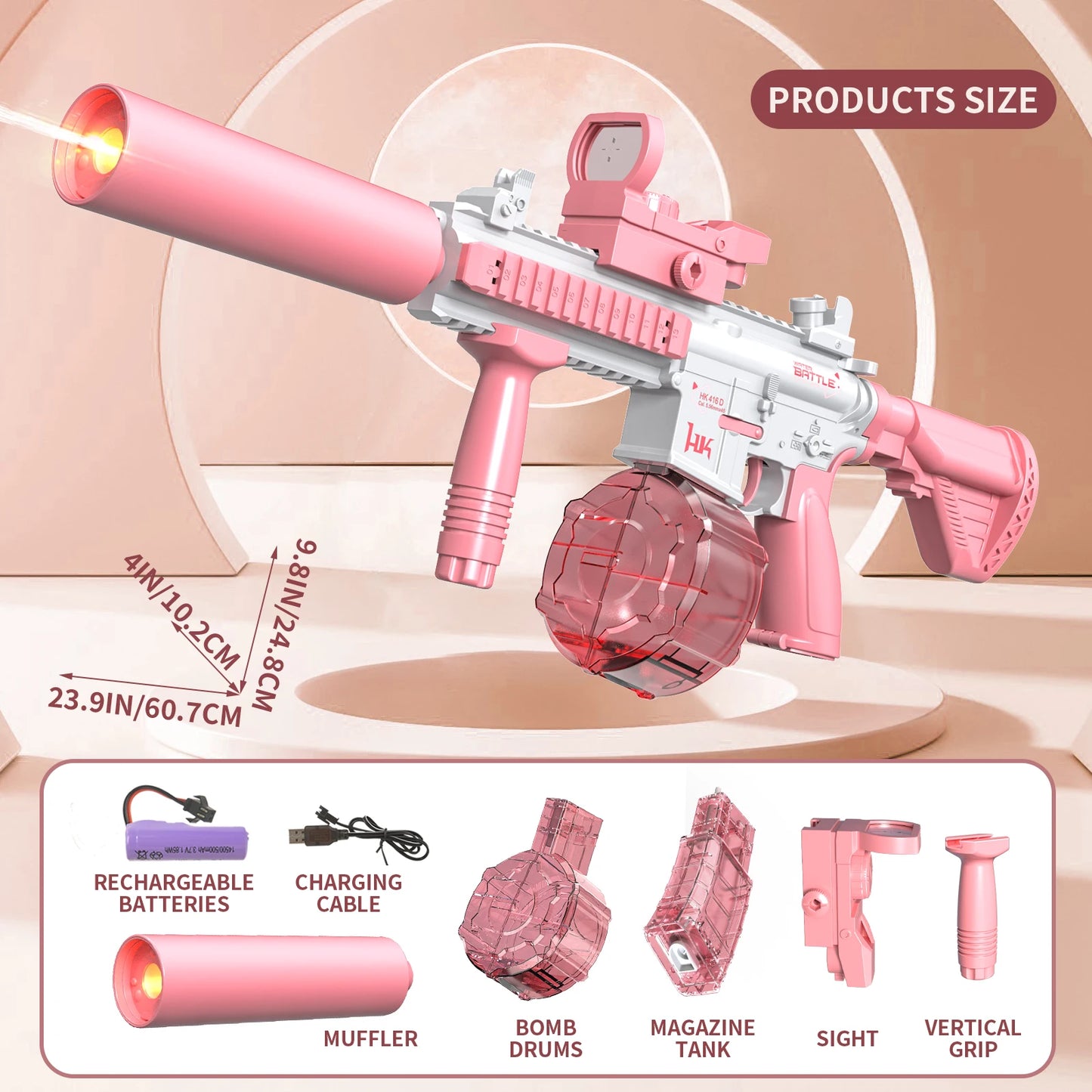 Electric Water Gun M416 Pistol Shooting Lighting Toy Gun Full Automatic Summer Pool Beach Toy For Kids Children Boys Girls Adult