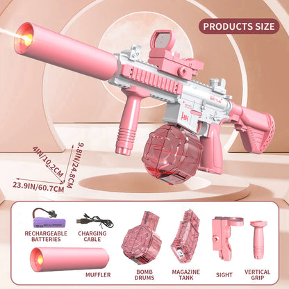 Electric Water Gun M416 Pistol Shooting Lighting Toy Gun Full Automatic Summer Pool Beach Toy For Kids Children Boys Girls Adult