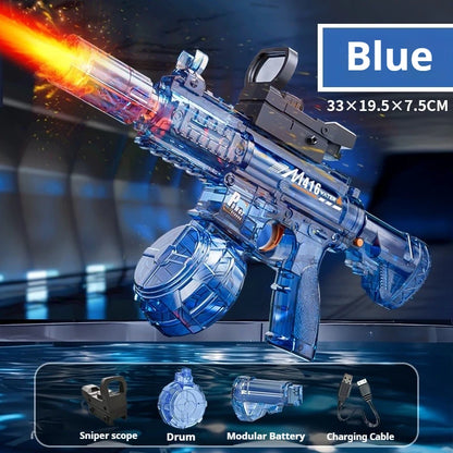 M416 Electric Water Gun Fully Automatic with Flash, High-speed Continuous Shooting Summer Outdoor Toy Water Gun Children's Gift