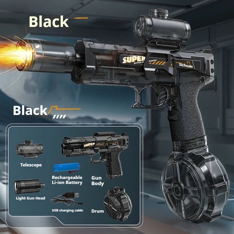 M416 Electric Water Gun Fully Automatic with Flash, High-speed Continuous Shooting Summer Outdoor Toy Water Gun Children's Gift