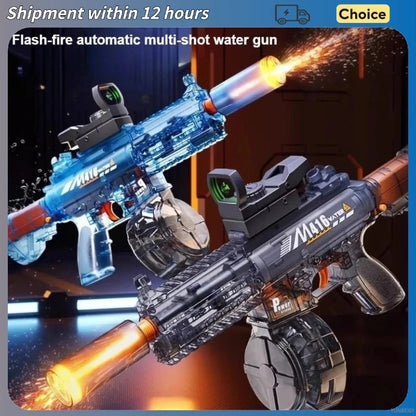 M416 Electric Water Gun Fully Automatic with Flash, High-speed Continuous Shooting Summer Outdoor Toy Water Gun Children's Gift