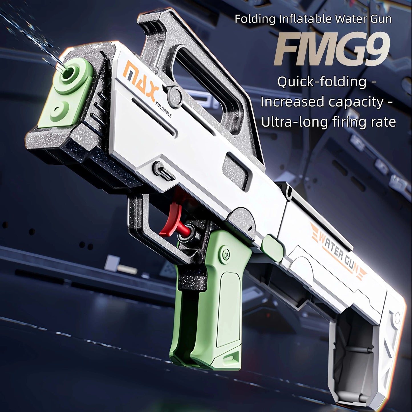 2026 New Gun Folding Mobile Manual Submachine Gun,Spoof Toys Folding Water Gun Pool Summer Outdoor Play–Perfect for Adults