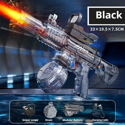 M416 Electric Water Gun Fully Automatic with Flash, High-speed Continuous Shooting Summer Outdoor Toy Water Gun Children's Gift