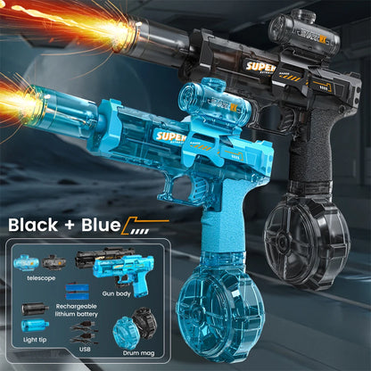 Children Simulated Flame Electric Water Gun Toys Summer Outdoor Beach Pool Fight Game Kids Automatic Sensor Lights Watergun Gift